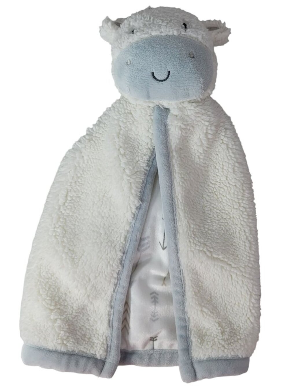 Chick Pea Cow Lovey White Gray 13" Giraffe Arrow Sherpa Plush Soothing Security